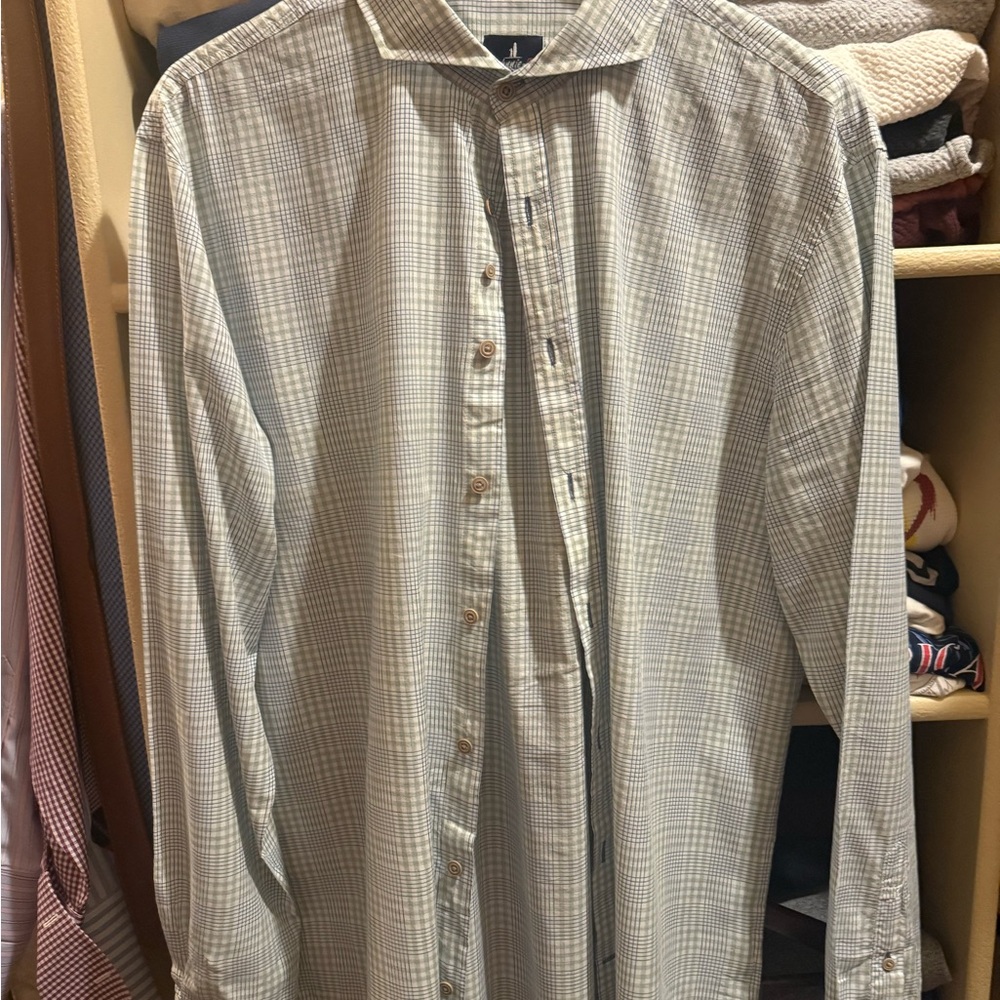 johnnie-O Top Shelf Men's Checkered Shirt - Light Gray
